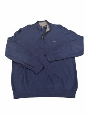Vineyard Vines Cashmere Quarter Zip Sweater Men’s L Blue Pullover Knit